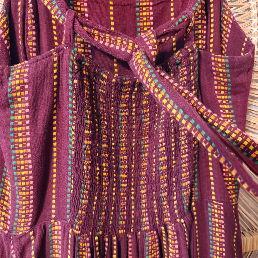 Ace & Jig Maxi Dress in Garnet Stripe 100% Cotton SZ Small Burgundy Maroon Multi - Picture 5 of 6